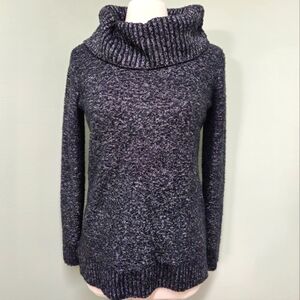 Calvin Klein Cowl Neck Sweater Black White Twead Charcoal Grey Size XSmall